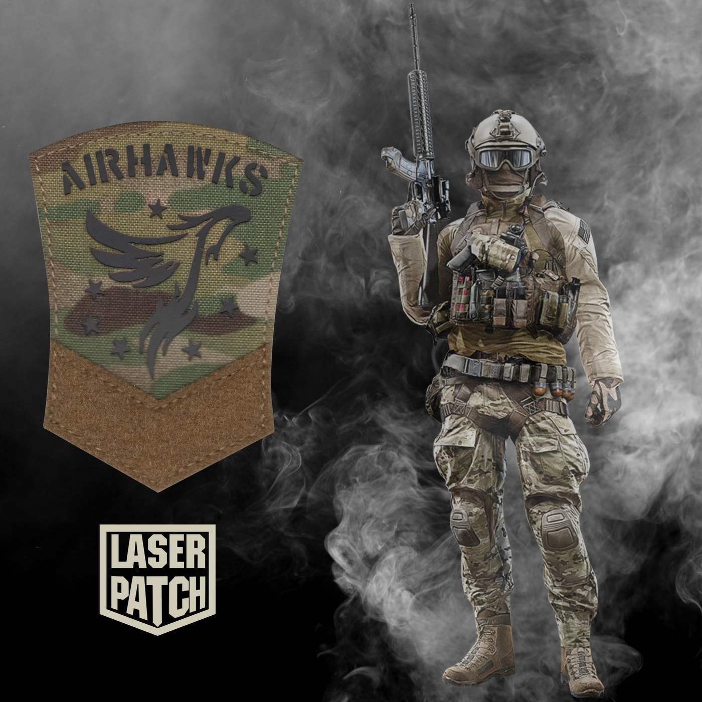 Airhawks Airsoft Laser Cut Patch