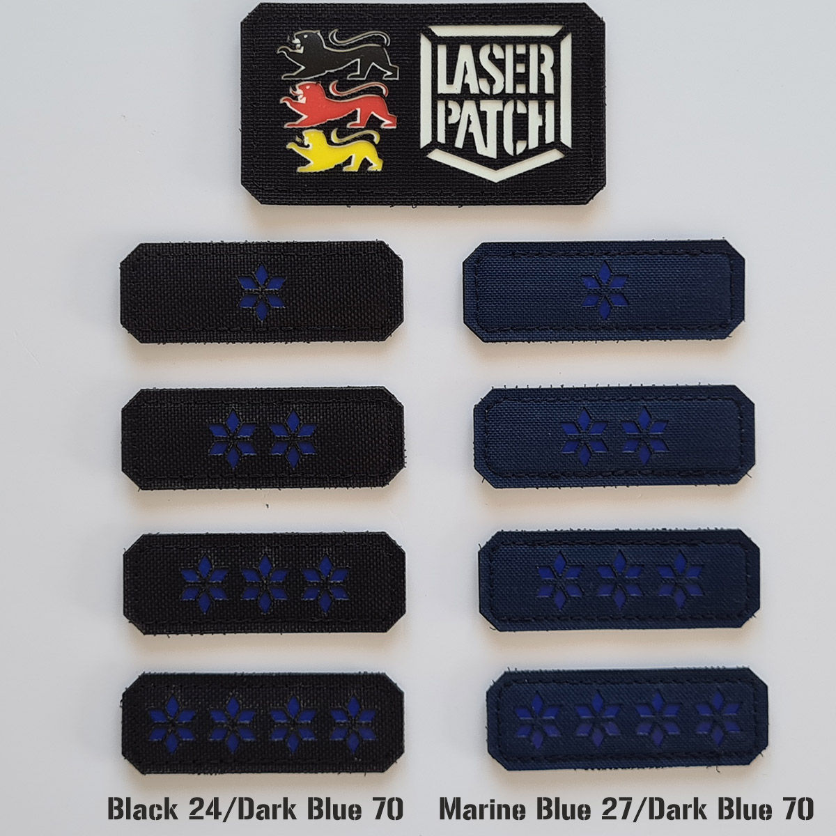Polizei Rangabzeichen Laser Cut Patch