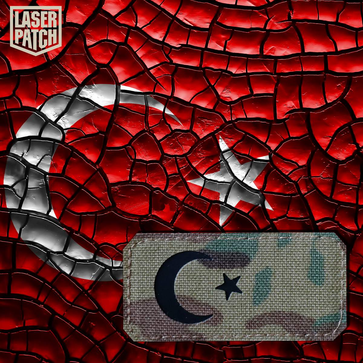 kaufen Turkey Flagge Lasercut Patch